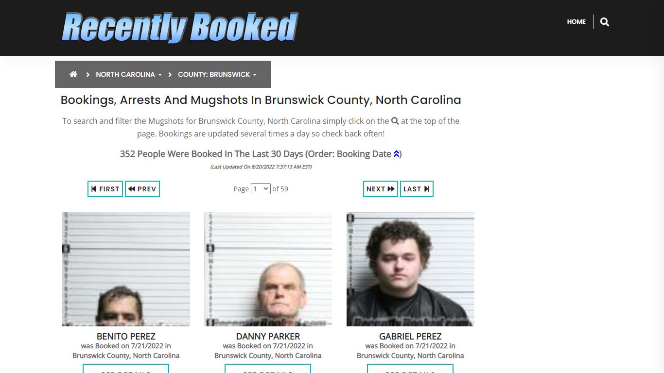 Bookings, Arrests and Mugshots in Brunswick County, North Carolina