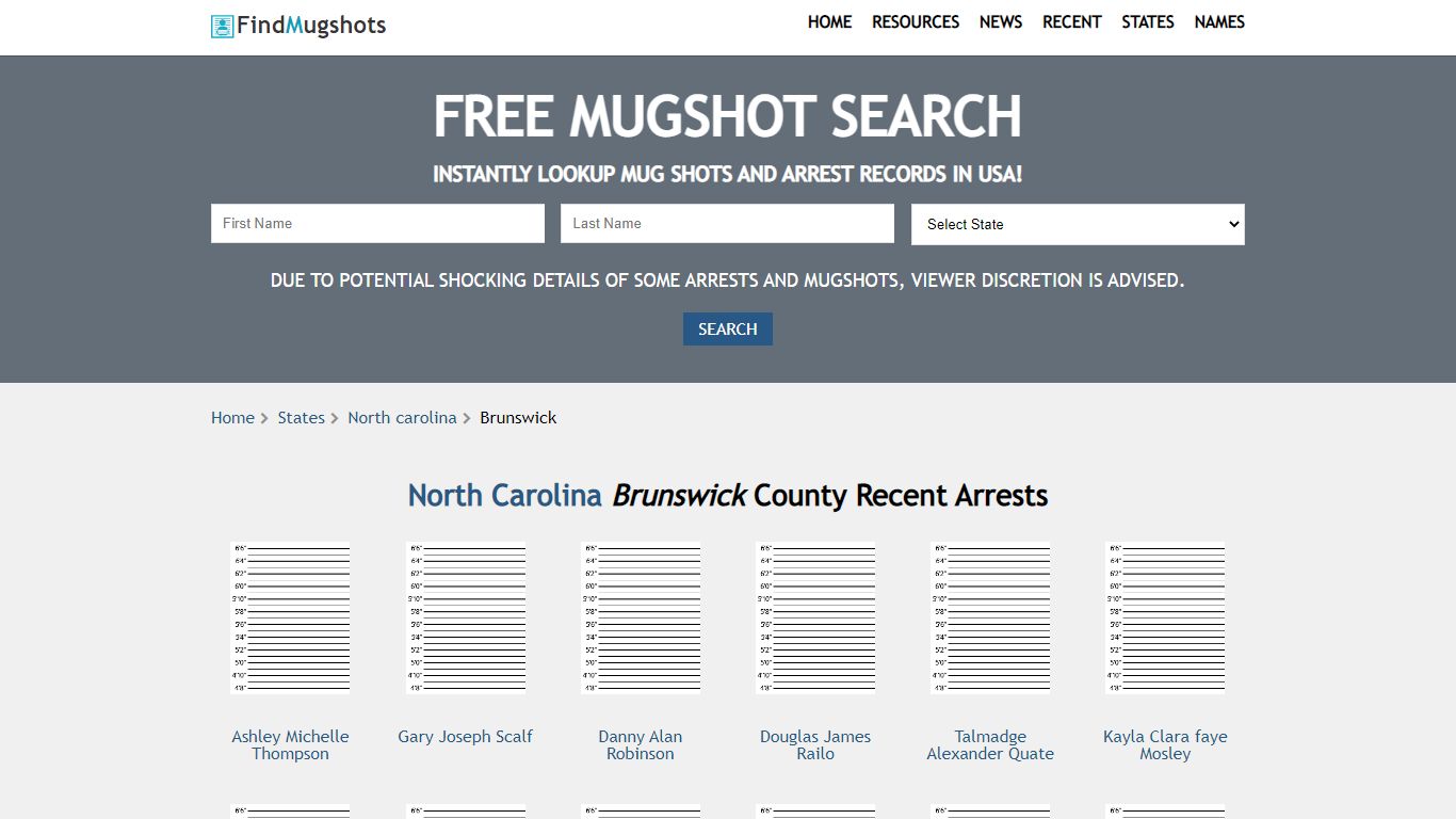 Find Brunswick North Carolina Mugshots - Find Mugshots